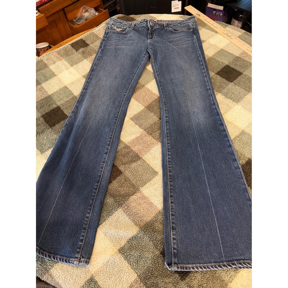 Paige  Denim Laurel Canyon Bootcut Y2K Jeans Womens 32 Medium Wash Floral USA